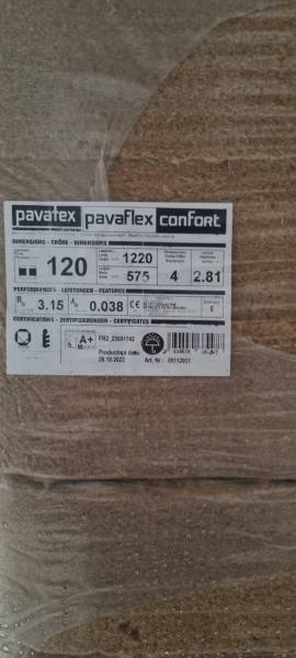 Fibre de bois en épaisseur 120mm poser par les 2 charpentier a Toulouse 