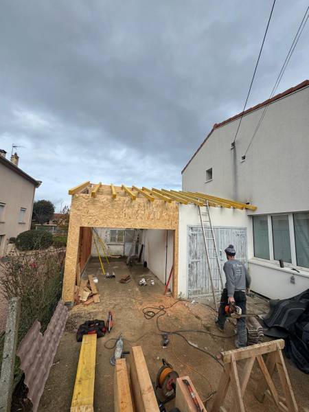 Extension en ossature bois par les 2 charpentiers artisan RGE a Blagnac