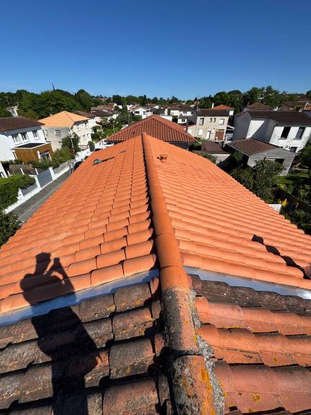 Réfection de la toiture en tuile en tuile et de la zinguerie a Albi par les 2 charpentiers